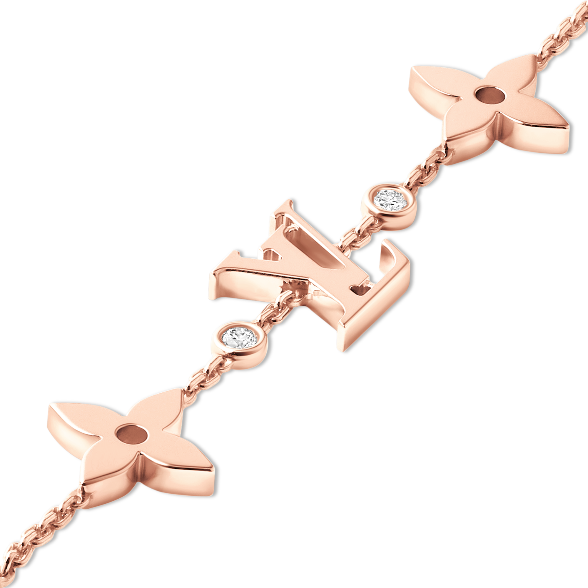 Idylle Blossom Multi-Motif Bracelet, Pink Gold and Diamonds